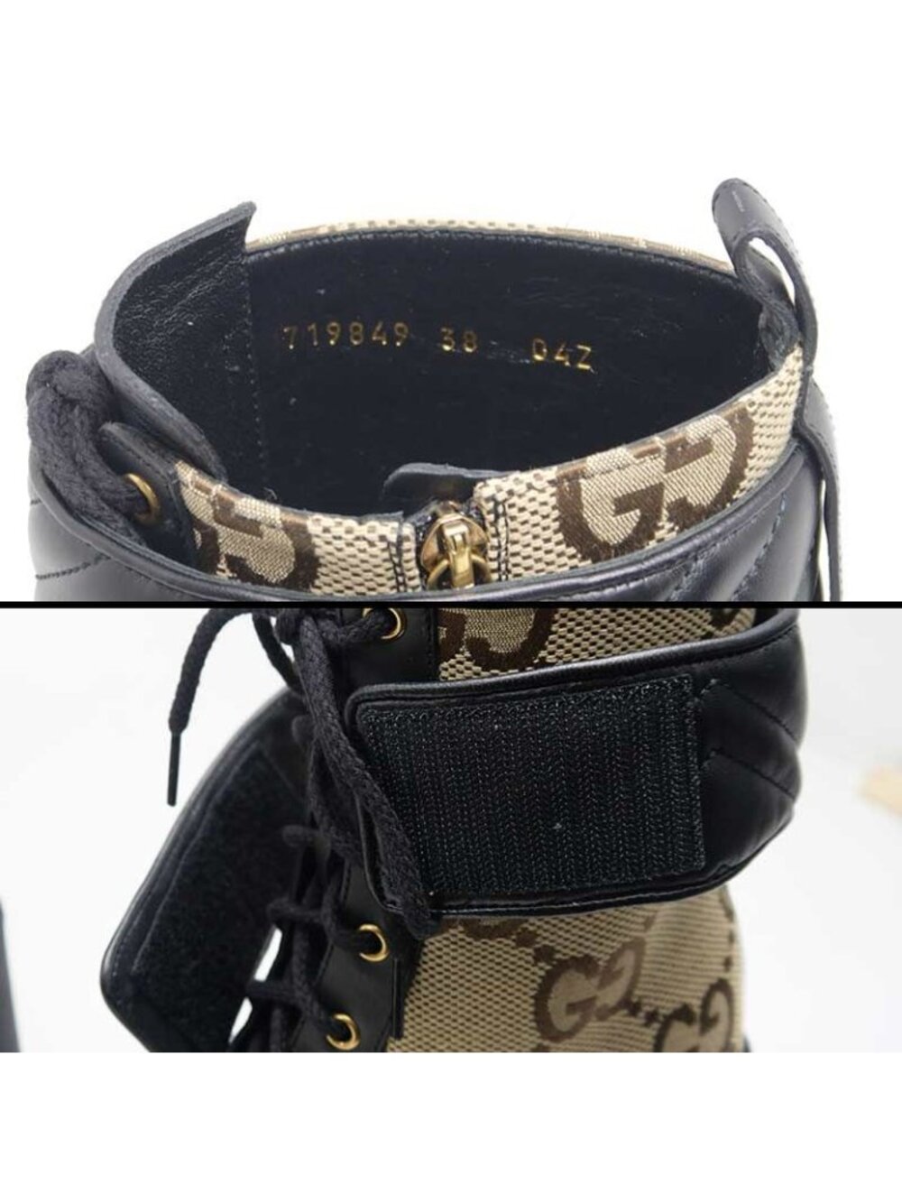 Gucci Double G Ankle Boots 38 GG Canvas Leather - Picture 8 of 11